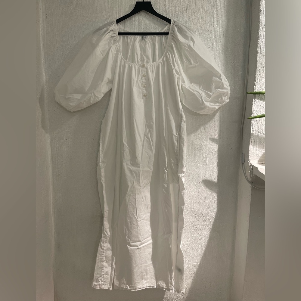 Nordstrom White Puff Sleeve Dress